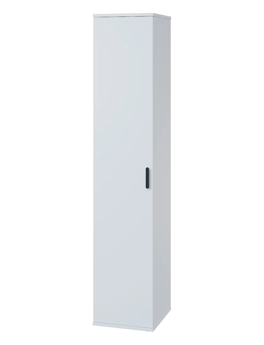 LN 5 - 3D kancelářská skříň, 1-dveřová, levá, 1822x360x400, bílá